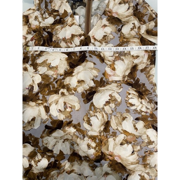 New Retail $398 Lafayette 148 Kenna Print Silk Blouse - Size P - Picture 9 of 12